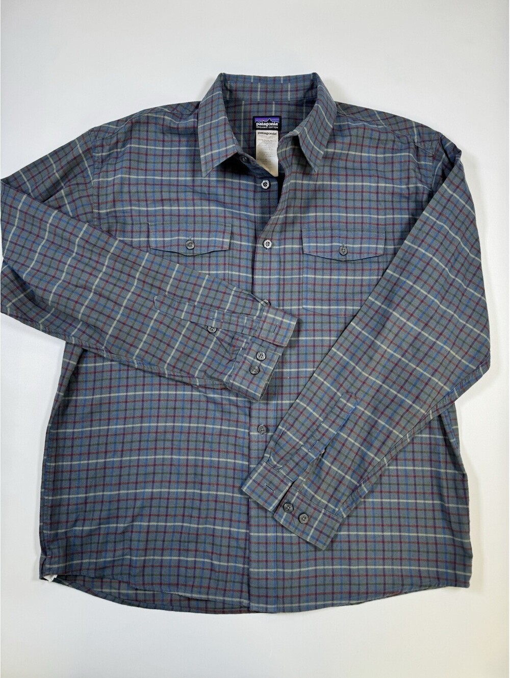 Patagonia Birdshot Shirt Mens L Organic Cotton Plaid Long Sleeve Outdoor 52310
